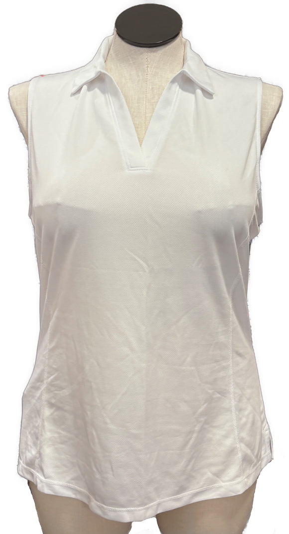 New PGA Tour Women's White Sleeveless Golf Polo Size XL
