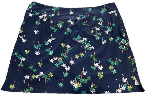 Izod Navy Palm Tree Print 18” Golf Skort Size 14 MSP$65