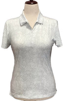New Dunning Women's White & Gray Tonal Golf Polo MSP$95-1