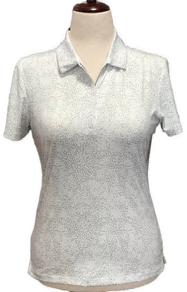 New Dunning Women's White & Gray Tonal Golf Polo MSP$95