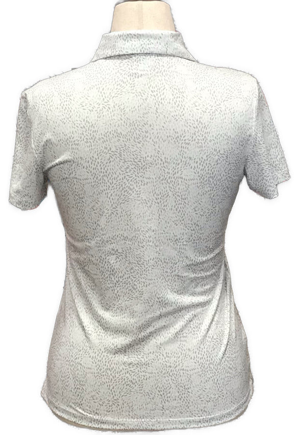New Dunning Women's White & Gray Tonal Golf Polo MSP$95