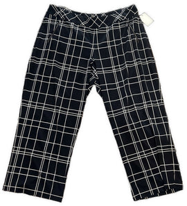 Tail Black White Grid Capri Pants Size 18