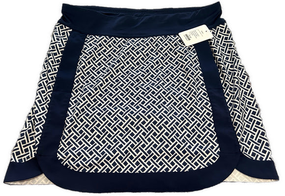 Belyn Key Navy & White Print 17.25” Golf Skort Size M MSP$116