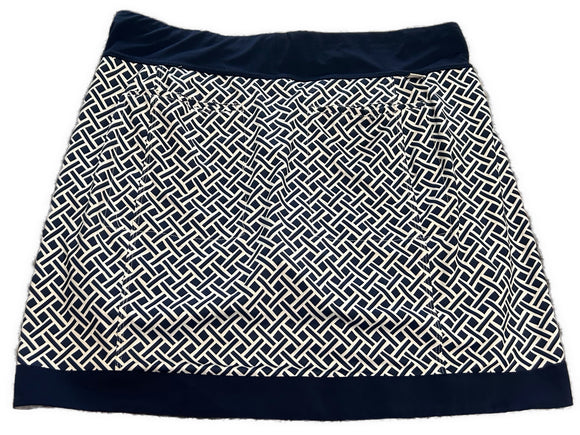 Belyn Key Navy & White Print 17.25” Golf Skort Size M MSP$116