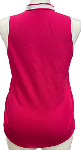 Belyn Key Magenta Pique Sleeveless Golf Top w/Logo Size L MSP$108 - 0