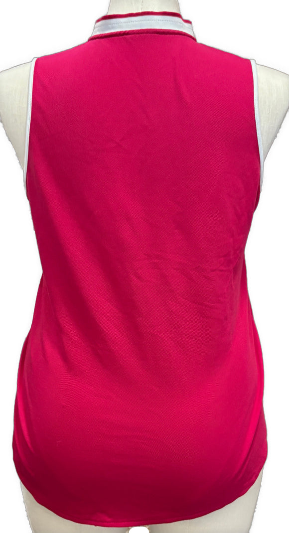 Belyn Key Magenta Pique Sleeveless Golf Top w/Logo Size L MSP$108