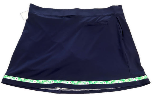 Pebble Beach Navy Golf Skort w/Green Floral Trim Size XL