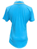 New Women's Jofit Cutaway Polo w/Rib Trim Blue Lagoon MSP$90-2