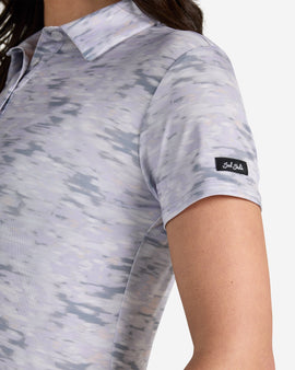 New Bad Birdie Women's Core Golf Polo - Undulated Fog- Thistle - 0