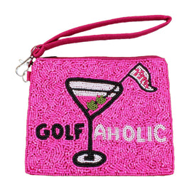 New Pink Golfaholic Beaddie Bag
