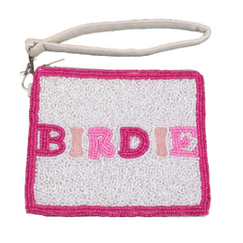 New White & Pink Birdie Beaddie Bag