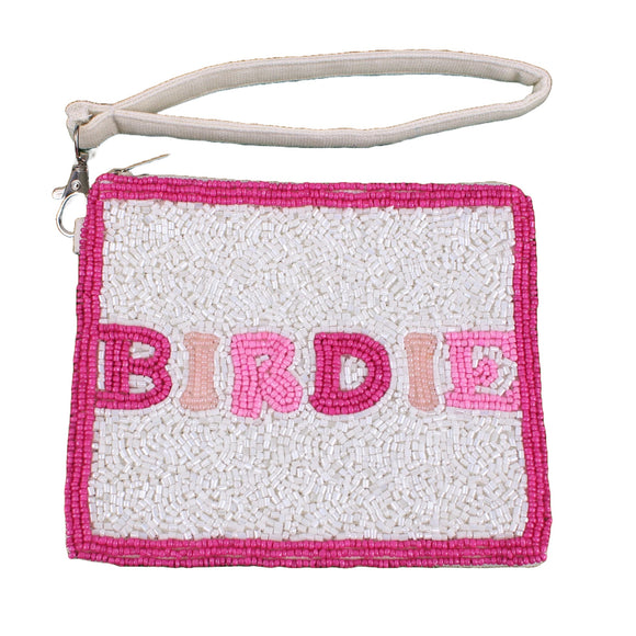 New White & Pink Birdie Beaddie Bag