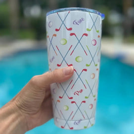 New Born to Rally Golf Club Tumbler