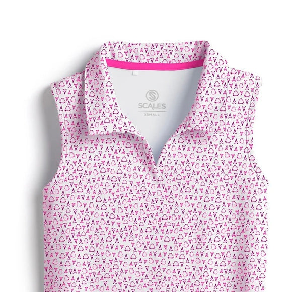 New Scales Jaws Women's Sleeveless Golf Polo Shirt MSP$80