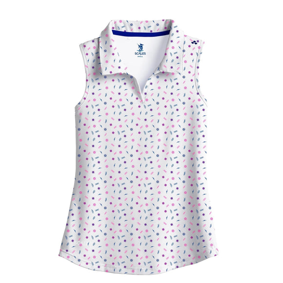 New Scales Women's Salty Knowledge Sleeveless Golf Polo MSP$80