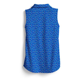 New Scales Women's Buoys Blue Sleeveless Golf Polo Size S MSP$80 - 0