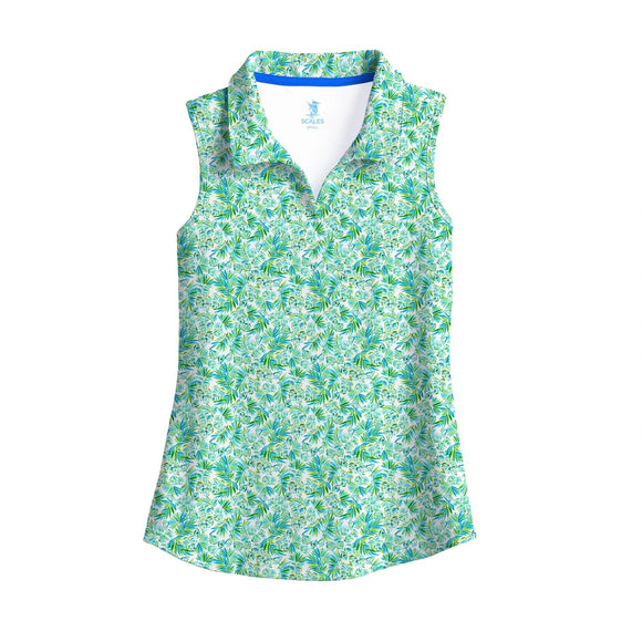 New Scales Women's Shell Tropics Sleeveless Golf Polo Size S MSP$80