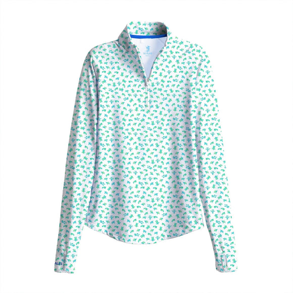 New Scales Women's Logger Head LS Quarter Zip Top Size S MSP$85