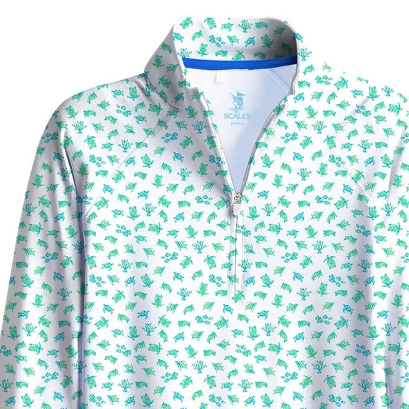 New Scales Women's Logger Head LS Quarter Zip Top Size S MSP$85