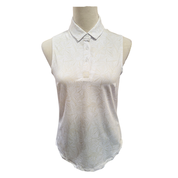 Buy white New Bad Birdie Women's Core Sleeveless Golf Polo- White Bloom