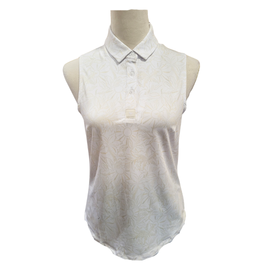 New Bad Birdie Women's Core Sleeveless Golf Polo- White Bloom