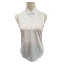 New Bad Birdie Women's Core Sleeveless Golf Polo- White Bloom-9
