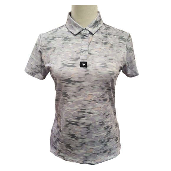New Bad Birdie Women's Core Golf Polo - Undulated Fog- Thistle