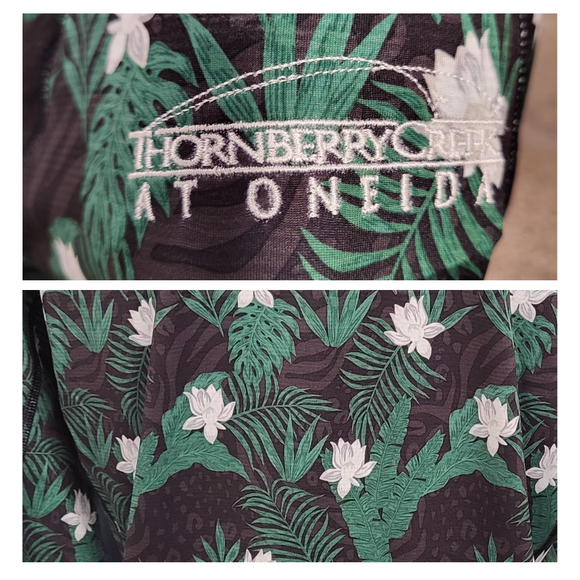 Puma 1/4 Zip Green/Black/White Foliage & Floral Pullover Size M MSP $65