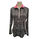 Women's Jofit Black Snakeskin Print Golf Pullover Size M MSP$96-3