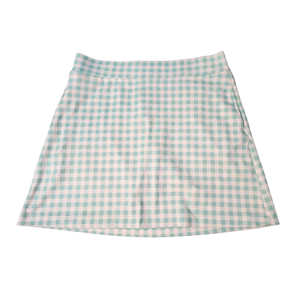 Bermuda Sands Green & White Check Print Golf Skort Size S MSP$85