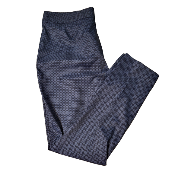 New Greg Norman Women's Navy Print Ankle Golf Pants Size 10 MSP$89