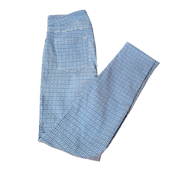 Slimsation Powder Blue Geo Print Golf Pants Size 6 MSP$79