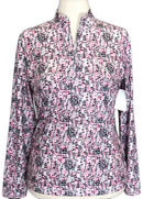 New Women's Daily Sports Pink Ormase Long Sleeve Golf Top MSP$104-1