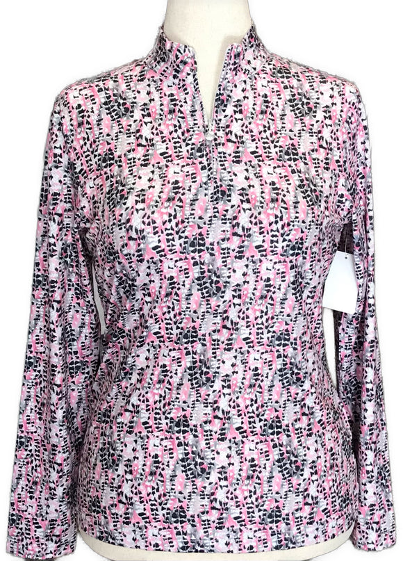 New Women's Daily Sports Pink Ormase Long Sleeve Golf Top MSP$104