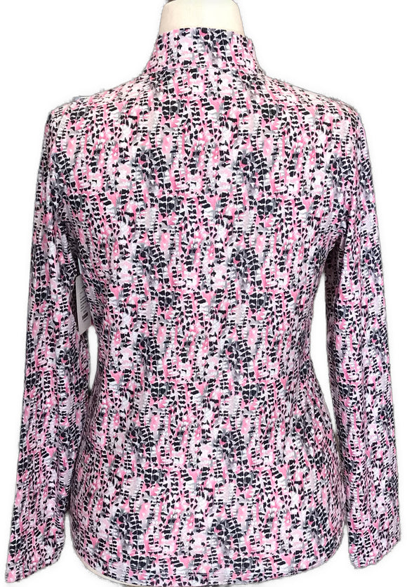New Women's Daily Sports Pink Ormase Long Sleeve Golf Top MSP$104