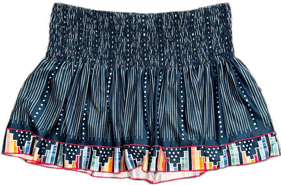 Lucky in Love Slate Blue & White Patterned 14.5” Skort Size L
