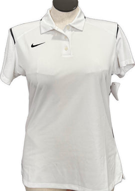 Nike Women's White Short Sleeve Polo w/Black Trim Size XL