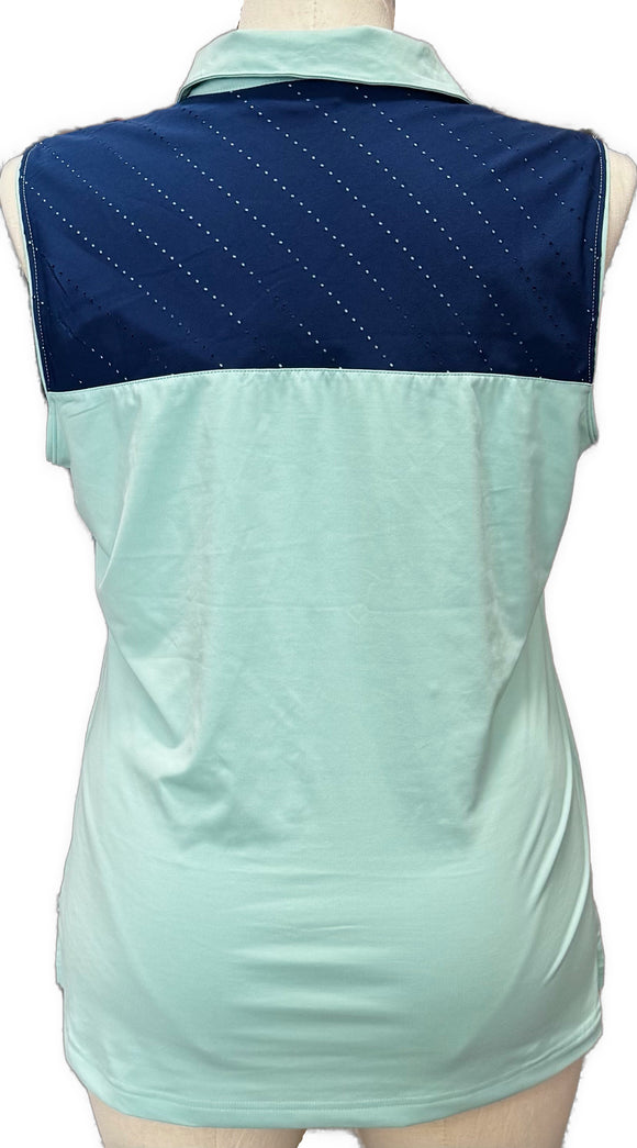 Lady Hagen Teal & Navy Women's Sleeveless Golf Top Size XL