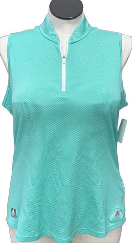 Adidas Mint Micro Dot Women's Sleeveless Golf Top w/Logo Size XL