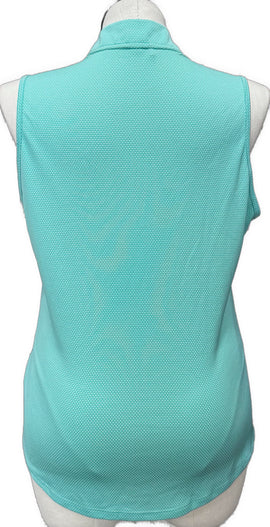Adidas Mint Micro Dot Women's Sleeveless Golf Top w/Logo Size XL - 0