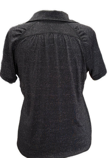 GGBlue Women's Black & Silver Metallic Golf Polo Size L MSP$88 - 0