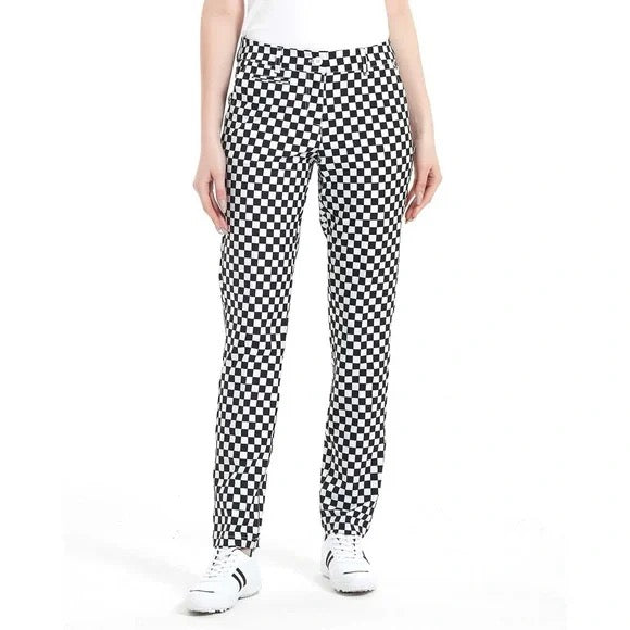 New LeSmart Blacxk Check Women's Golf Trousers Size 8 MSP$99