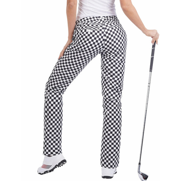 New LeSmart Blacxk Check Women's Golf Trousers Size 8 MSP$99
