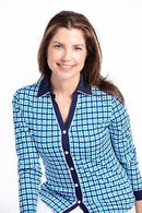 New Kinona Class Act Longsleeve Plaid Golf Top Size M MSP$112-1