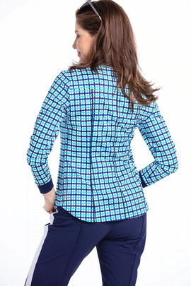New Kinona Class Act Longsleeve Plaid Golf Top Size M MSP$112 - 0