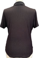 Adidas Black w/White Micro Dot Women's Short Sleeve Polo w/Logo Size XL-2