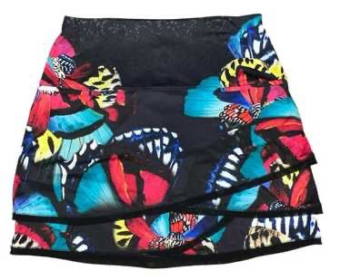 Lucky in Love Black Butterfly Print Layered Golf Skort Size M MSP$105