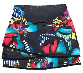 Lucky in Love Black Butterfly Print Layered Golf Skort Size M MSP$105 - 0
