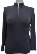 Lohla Sport Black & Silver Striped Golf Pullover Size L MSP$110-1