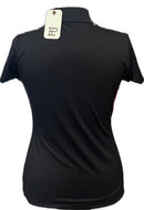 New EP NY Women's Short Sleeve Color Blocked 1/4 Zip Golf Black Polo MSP$84-2